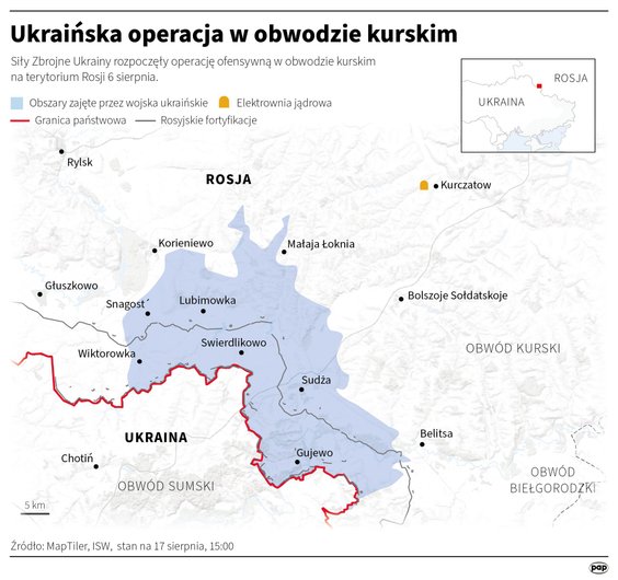 Operación ucraniana en la región de Kursk, a partir de las 15:00 horas del 17 de agosto