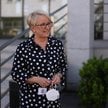 Sędzia Beata Morawiec podczas konferencji prasowej przed budynkiem Sądu Apelacyjnego w Krakowie