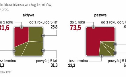 Kredyty są finansowane krótkimi depozytami