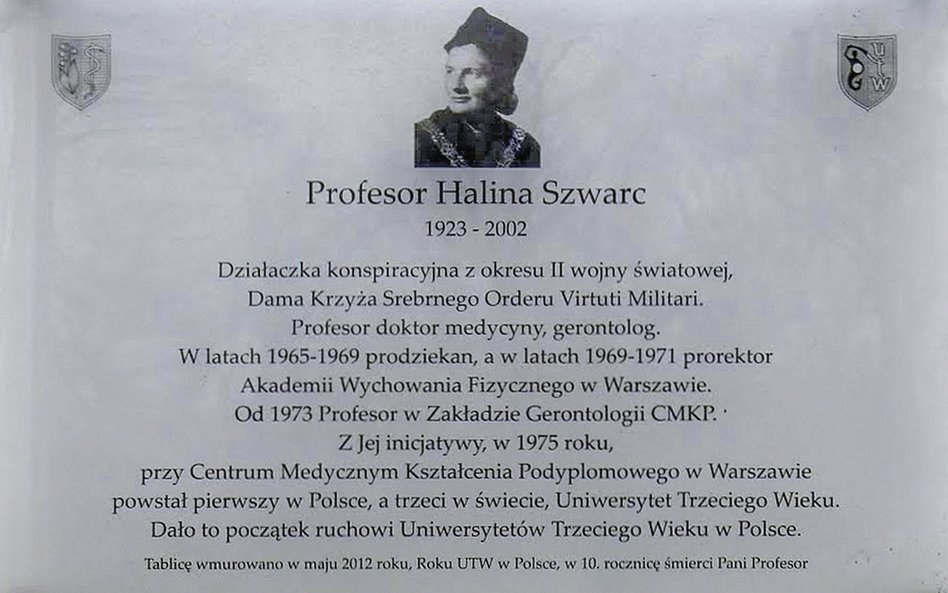 Tablica pamiątkowa poświęcona prof. Halinie Szwarc