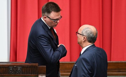 Marszałek Sejmu Szymon Hołownia oraz wicemarszałek Sejmu Włodzimierz Czarzasty