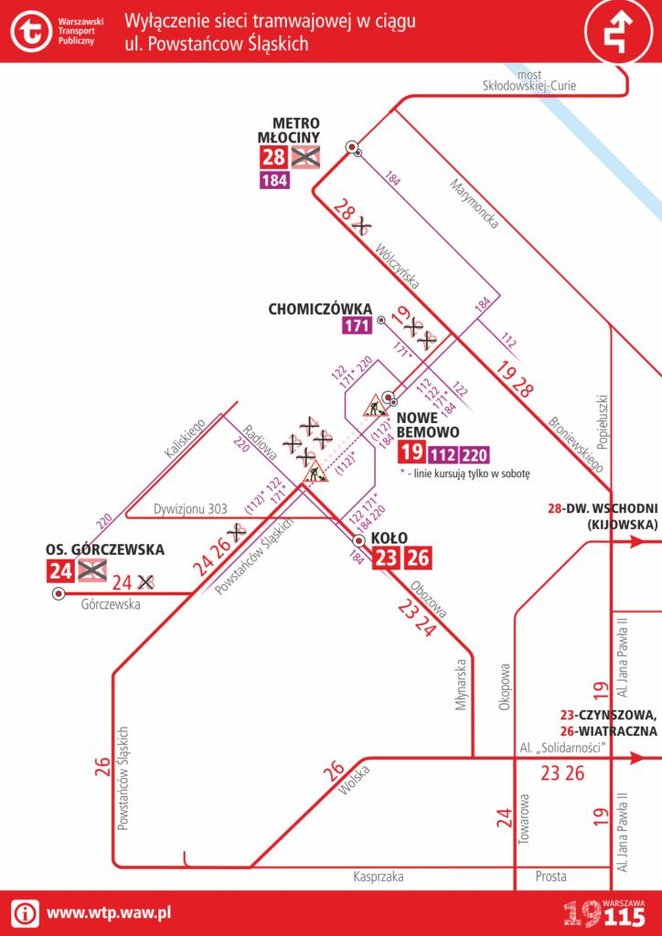 Sytuacja wróci do normy w poniedziałki rano, po zakończeniu weekendowych etapów prac.