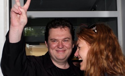 Andrzej Poczobut z żoną Oksaną w 2011 roku