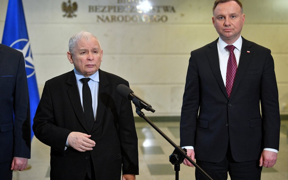 Prezydent Andrzej Duda oraz prezes PiS Jarosław Kaczyński