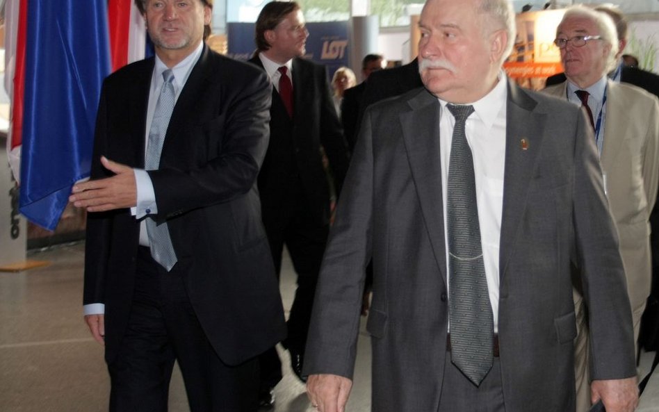 18 Forum w Krynicy w 2008 roku. Jan Kulczyk i prezydent Lech wałęsa