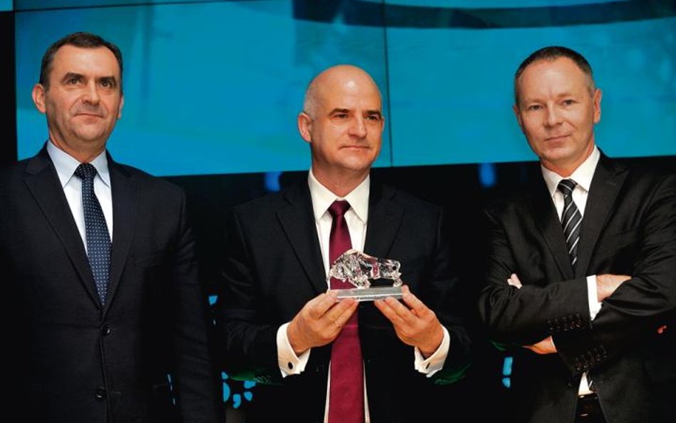 Energę wprowadzili na giełdę: Włodzimierz Karpiński, minister skarbu (od lewej), Mirosław Bieliński,