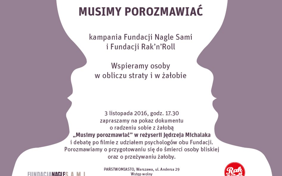 Jak sobie radzić ze stratą bliskiej osoby. Kampania "Musimy porozmawiać"