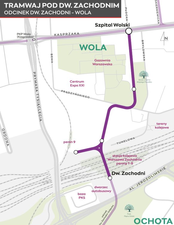 Mapa projektowanej trasy