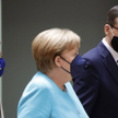 Kanclerz Angela Merkel i premier Mateusz Morawiecki tuż przed rozpoczęciem rozmów w Brukseli