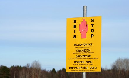 Znak na granicy Finlandii z Rosją