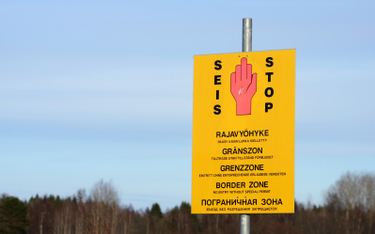 Znak na granicy Finlandii z Rosją
