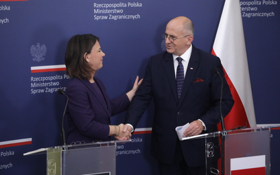 Minister spraw zagranicznych RP Zbigniew Rau i minister spraw zagranicznych Niemiec Annalena Baerboc