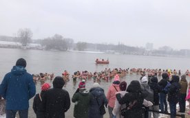 Wiślane morsy podczas inauguracyjnej zimnej kąpieli