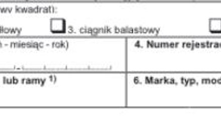 Punkty od 2 do 7 – zawierają dane identyfikacyjne pojazdu,