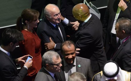 Sepp Blatter podczas kongresu FIFA w Zurychu