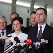 Prezes PSL Władysław Kosiniak-Kamysz oraz posłanka Urszula Nowogórska podczas konferencji prasowej w