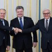 Petro Poroszenko oraz szefowie dyplomacji Francji i Niemiec Jean-Marc Ayrault i Frank-Walter Steinme