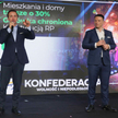 Kampania wyborcza do parlamentu 2023. Liderzy Konfederacji Sławomir Mentzen (z prawej) i Krzysztof B