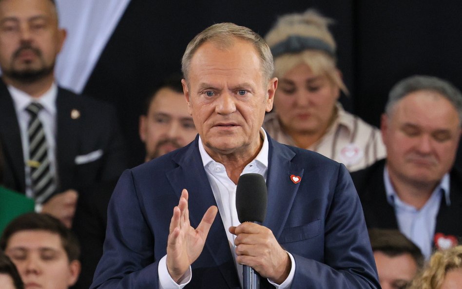 Premier Donald Tusk podczas konwencji Koalicji Obywatelskiej