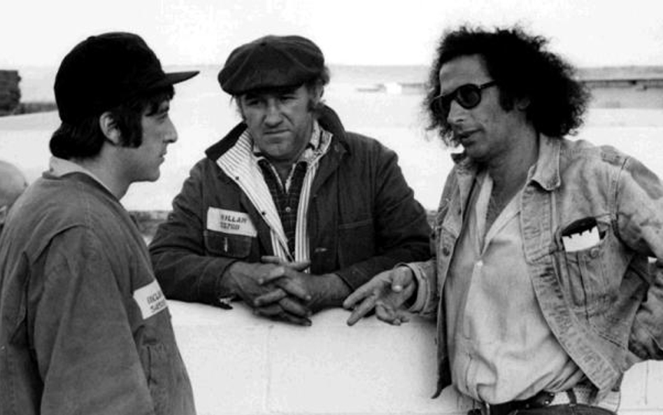 Jerry Schatzberg z Alem Pacino i Gene'em Hackmanem na planie „Stracha na wróble”