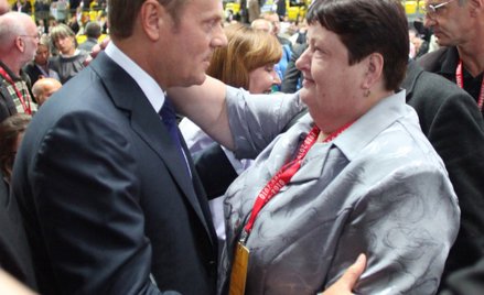 Henryka Krzywonos prowadzi agitację wyborczą w przedszkolu