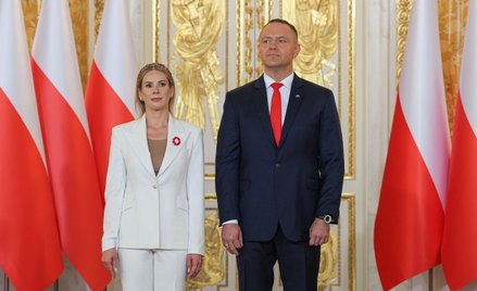 Prezydent Karol Nawrocki (P) i pierwsza dama Marta Nawrocka (L)