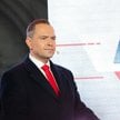 Karol Nawrocki podczas debaty TV Republika w Końskich. Z prawej Michał Adamczyk, dyrektor programowy