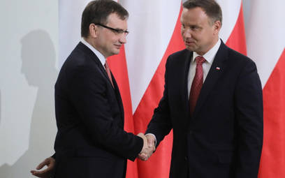 Prezydent Andrzej Duda oraz minister sprawiedliwości, prokurator generalny Zbigniew Ziobro