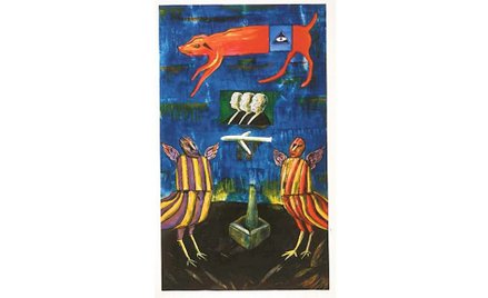 Jacek Sroka „Budowa świata”, akwafora, akwatinta, 1990