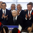 Jarosław Kaczyński podczas wieczoru wyborczego