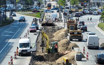 Marszałkowska w kierunku ronda Dmowskiego