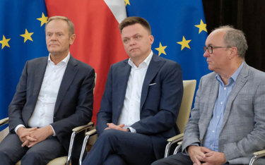 Donald Tusk, Szymon Hołownia i Włodzimierz Czarzasty