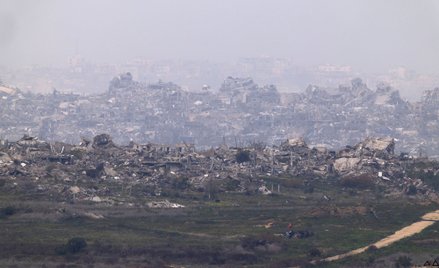 Ruiny Gazy - widok z Izraela