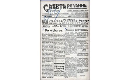 Tytułowa strona warszawskiej „Gazety Porannej 2 Grosze” z antysemickim tekstem X. dr. Kazimierza Lut