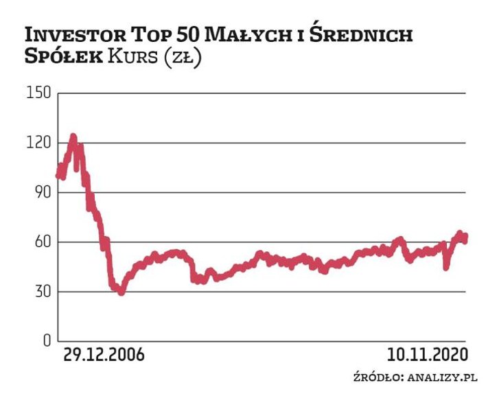 Blisko 13 proc. zarobił w tym roku Investor Top 50 Małych i Średnich Spółek, należący do grupy akcji