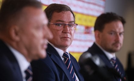 Nowy trener piłkarskiej reprezentacji Polski Jan Urban podczas prezentacji w Warszawie