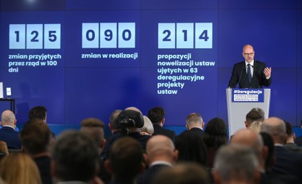 Minister-członek Rady Ministrów Maciej Berek podczas wydarzenia "Deregulacja. Znosimy bariery, ułatw