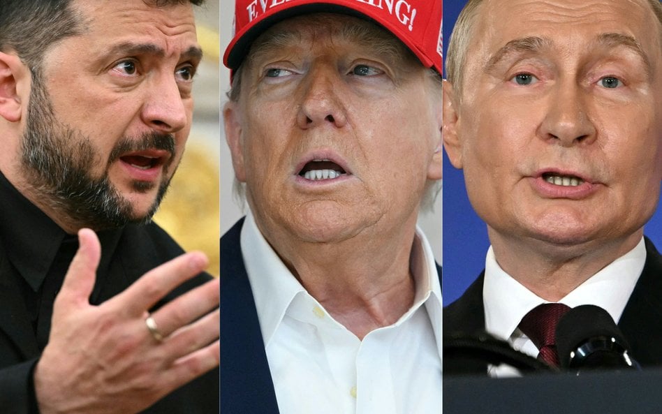 Wołodymyr Zełenski, Donald Trump, Władimir Putin