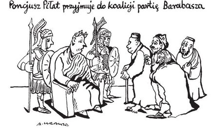Komentarz rysunkowy. Poncjusz Piłat i partia Barabasza