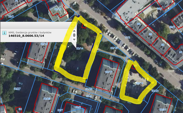 Nowe bloki mają powstać w miejscu działek zaznaczonych żółtym kolorem