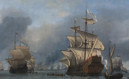 Tak namalował w 1666 roku bitwę morską Willem van de Velde – kapitulacja Prince Royal
