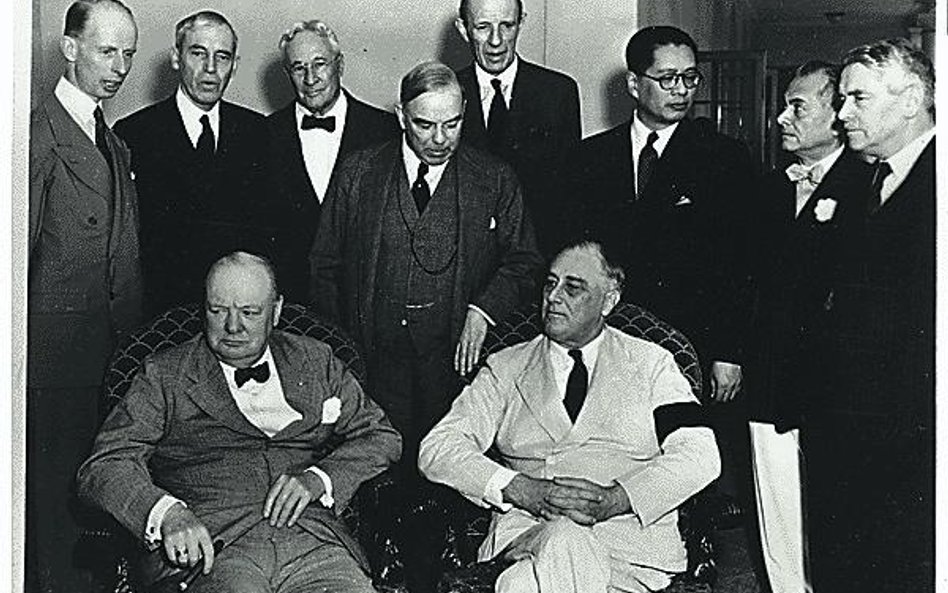 Prezydent Roosevelt podejmuje Winstona Churchilla wWaszyngtonie, lipiec 1942 r.
