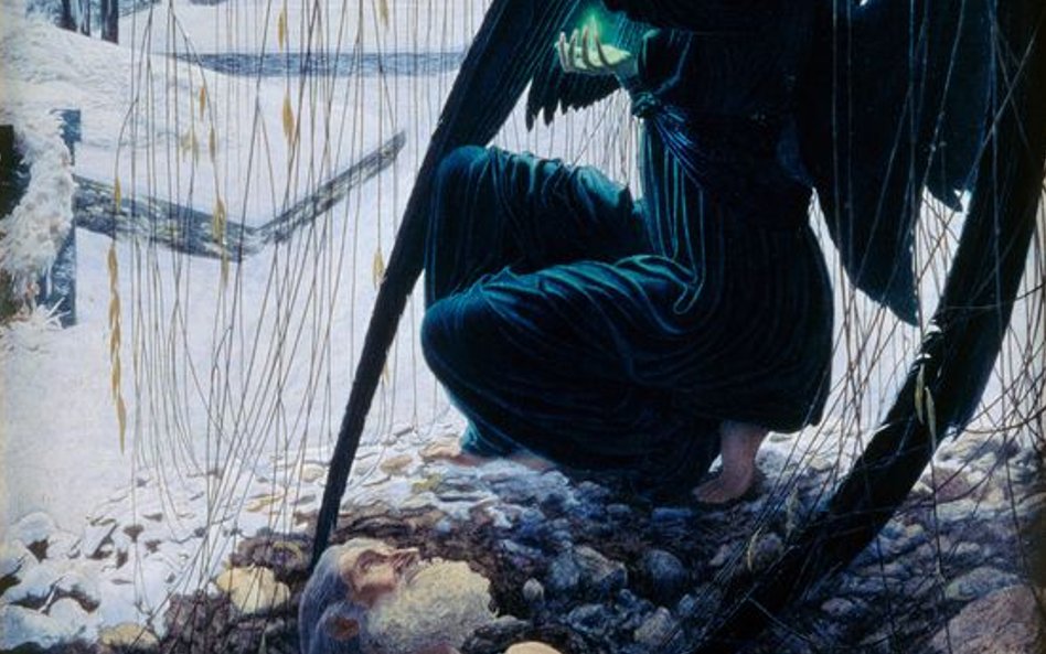 Carlos Schwabe, "Śmierć i grabarz", 1895
