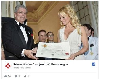 57-letni Włoch udawał księcia z Czarnogóry, nadał tytuł szlachecki Pameli Anderson