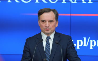 Minister sprawiedliwości, prokurator generalny Zbigniew Ziobro podczas konferencji prasowej w siedzi