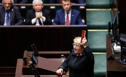 Posłanka PO Henryka Krzywonos-Strycharska podczas jednej z debat