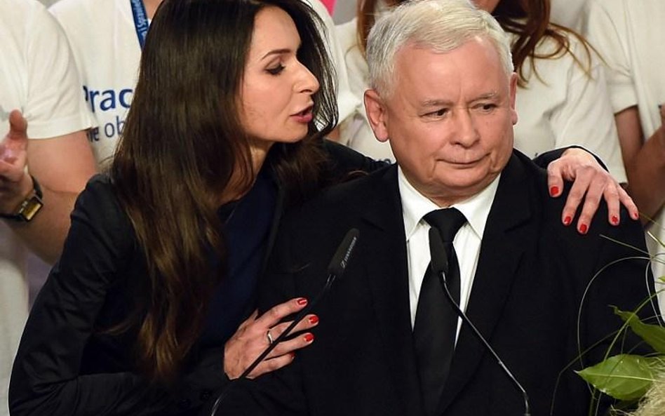 Prezes PiS Jarosław Kaczyński i Marta Kaczyńska