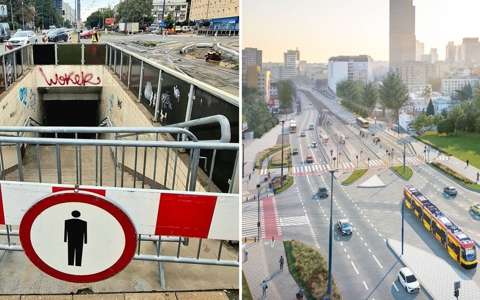 W ramach kompleksowej przebudowy skrzyżowania zamknięto przejście podziemne