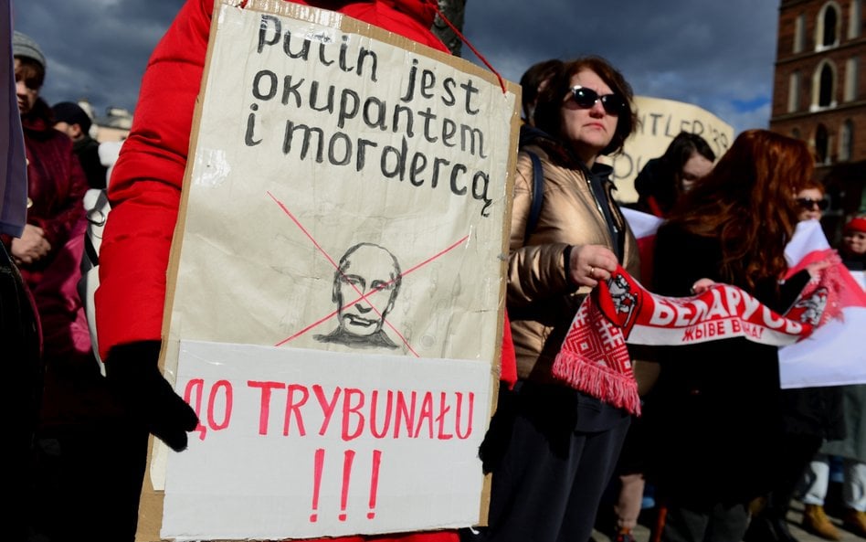 Demonstracja proukraińska w Krakowie