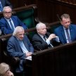 Politycy PiS, od lewej: wicemarszałek Sejmu Ryszard Terlecki, prezes PiS Jarosław Kaczyński i wicepr
